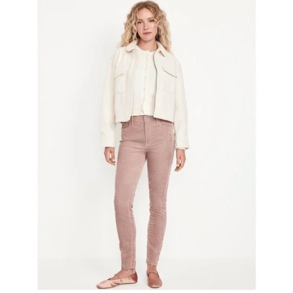 Old Navy Pants - Old Navy Blush High Rise Rockstar Super Skinny Corduroy Pants Size 16